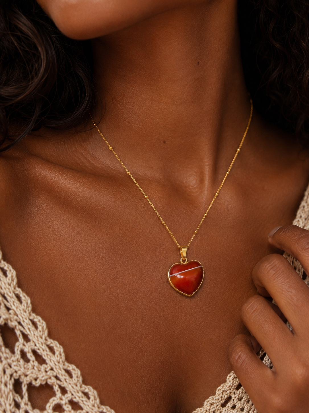 
                  
                    Carnelian Heart Necklace
                  
                