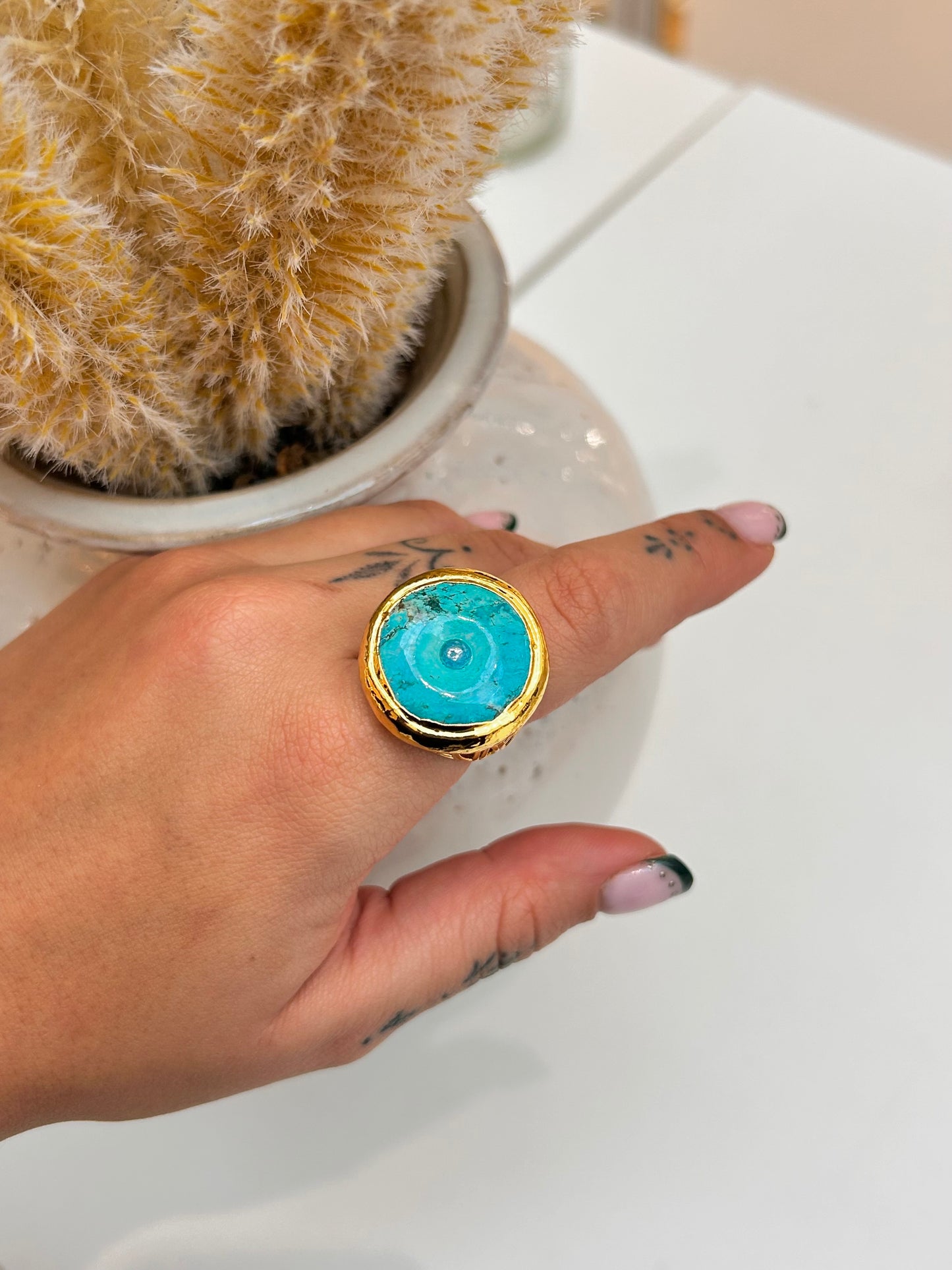 
                  
                    Turquoise Adjustable Ring – Boho & Mala jewellery
                  
                