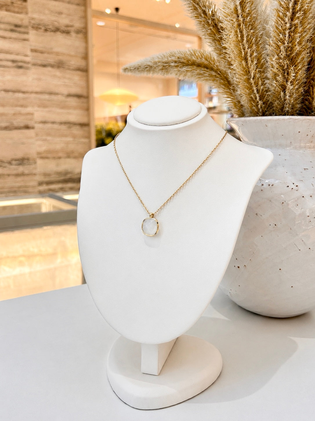 
                  
                    Milky Quartz Squared Necklace
                  
                