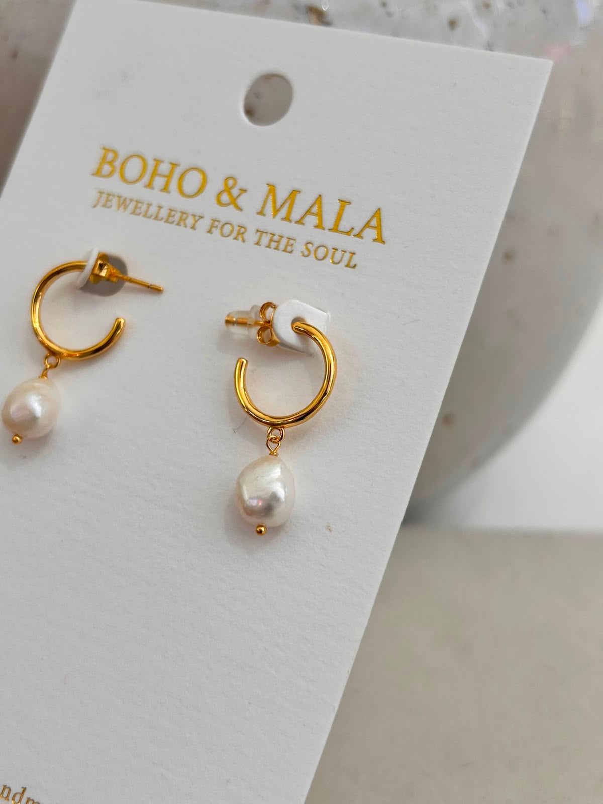 Isla Pearl Drop Hoops original product photo