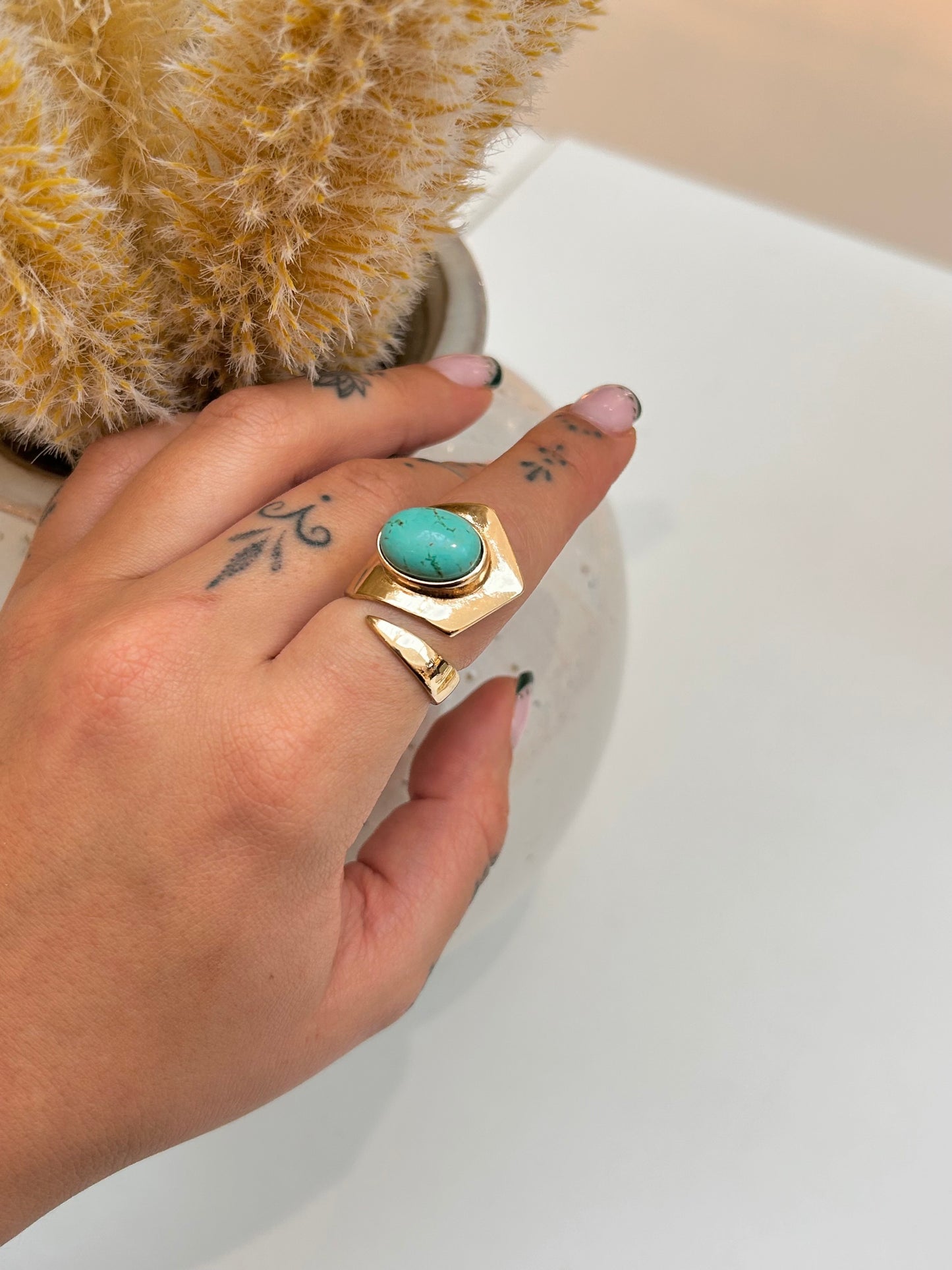 
                  
                    Turquoise Adjustable Ring – Boho & Mala jewellery
                  
                