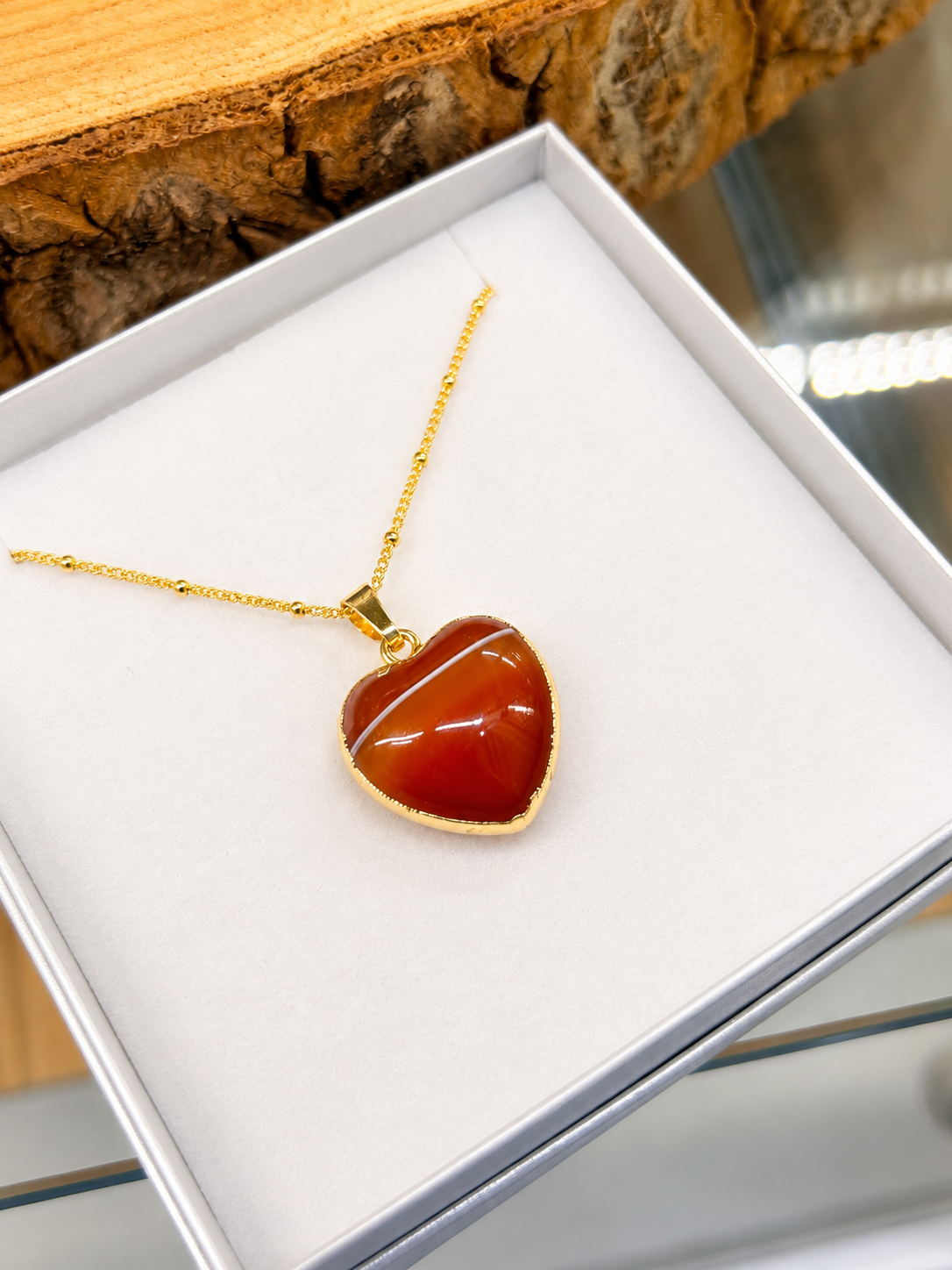 
                  
                    Carnelian Heart Necklace
                  
                