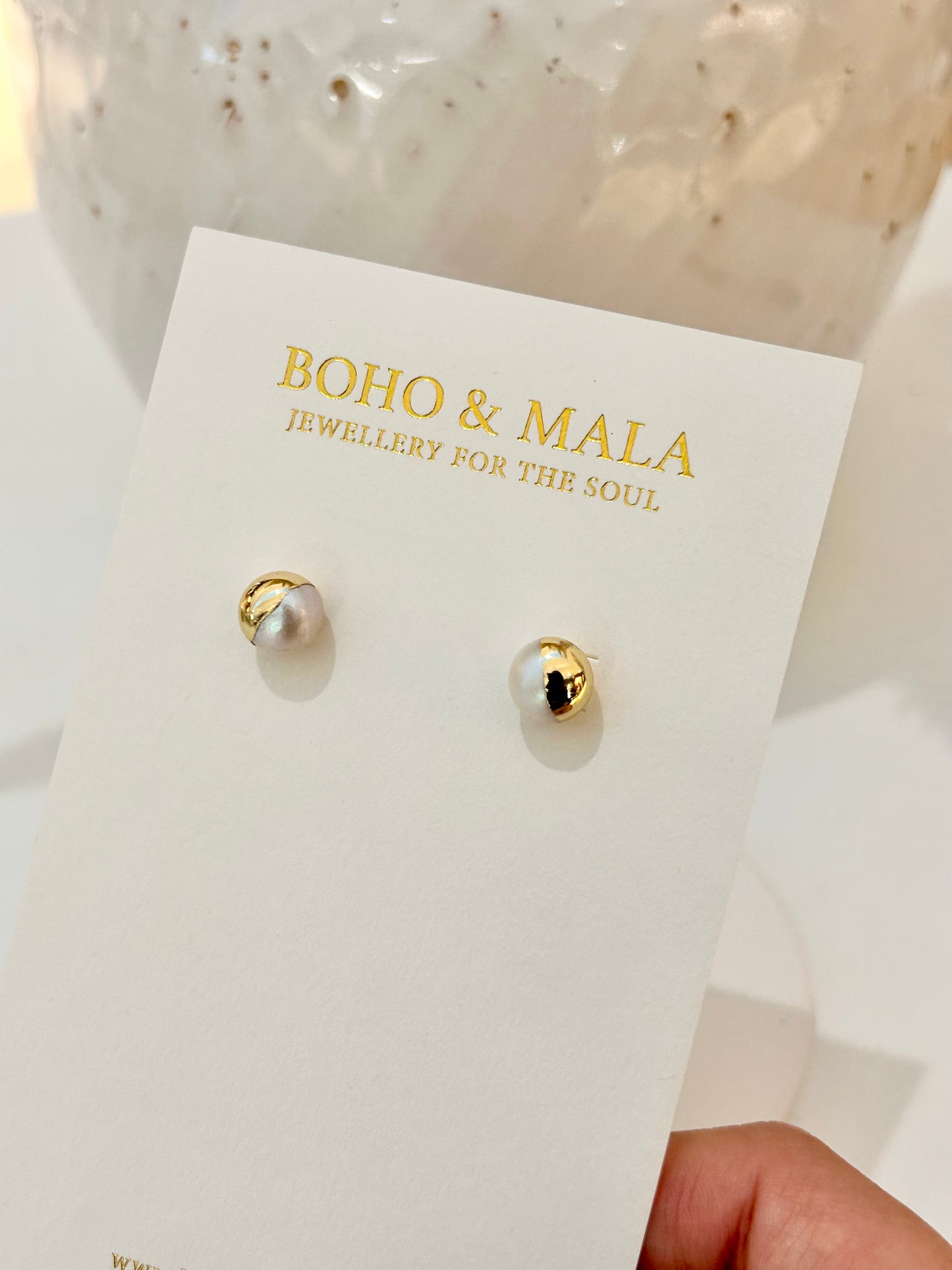 
                  
                    Freshwater Pearl Lumi Gold Stud Earrings – Genuine Freshwater Pearl Earrings
                  
                