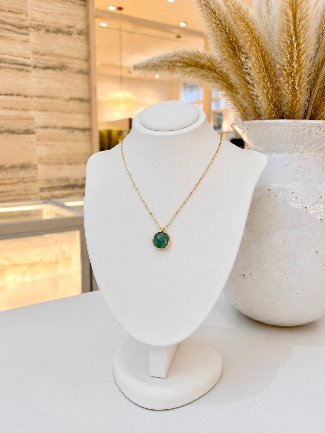 
                  
                    Green Jade Squared Necklace
                  
                
