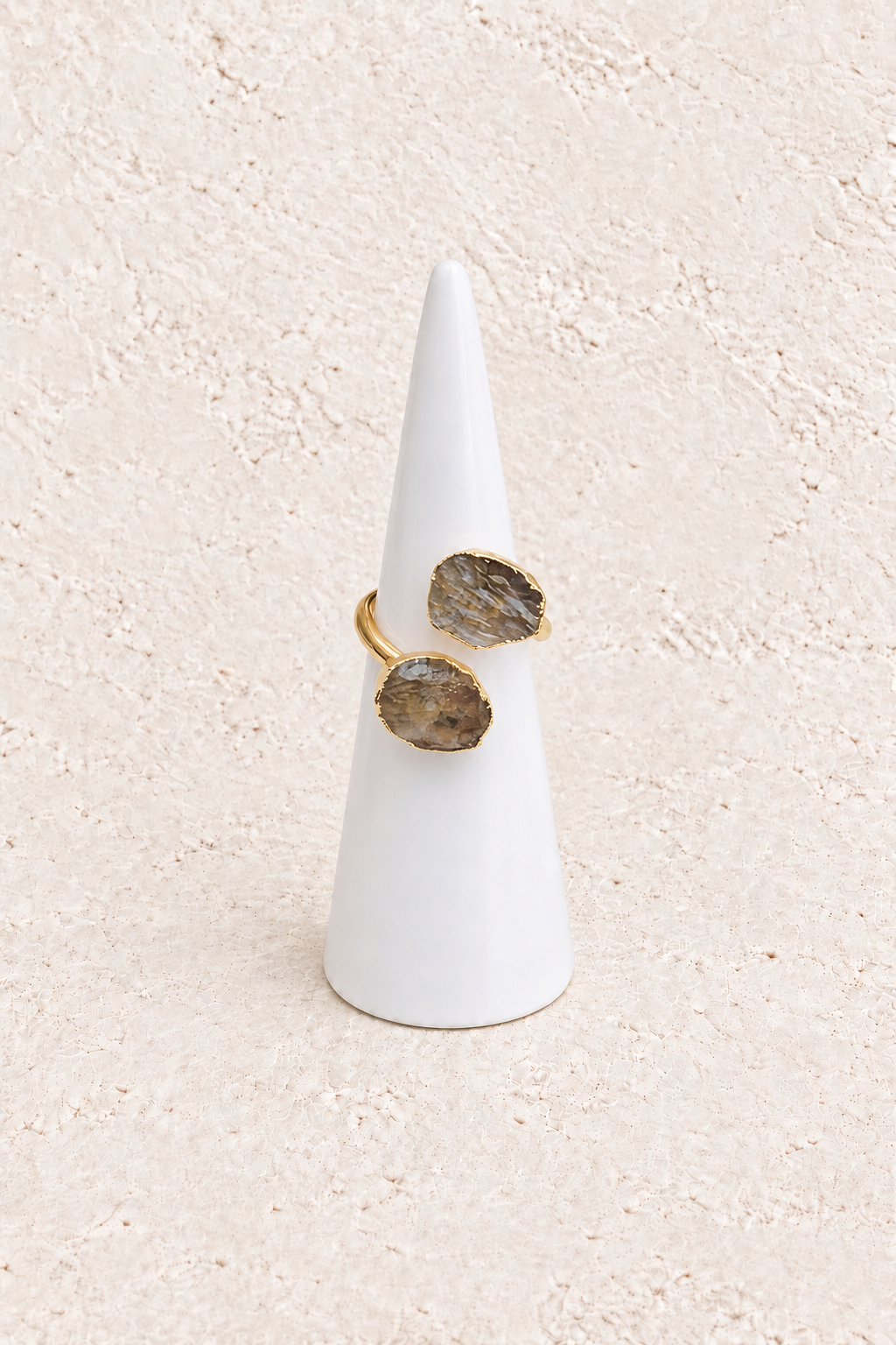 Raw Smokey Quartz Adjustable Ring – Boho & Mala jewellery