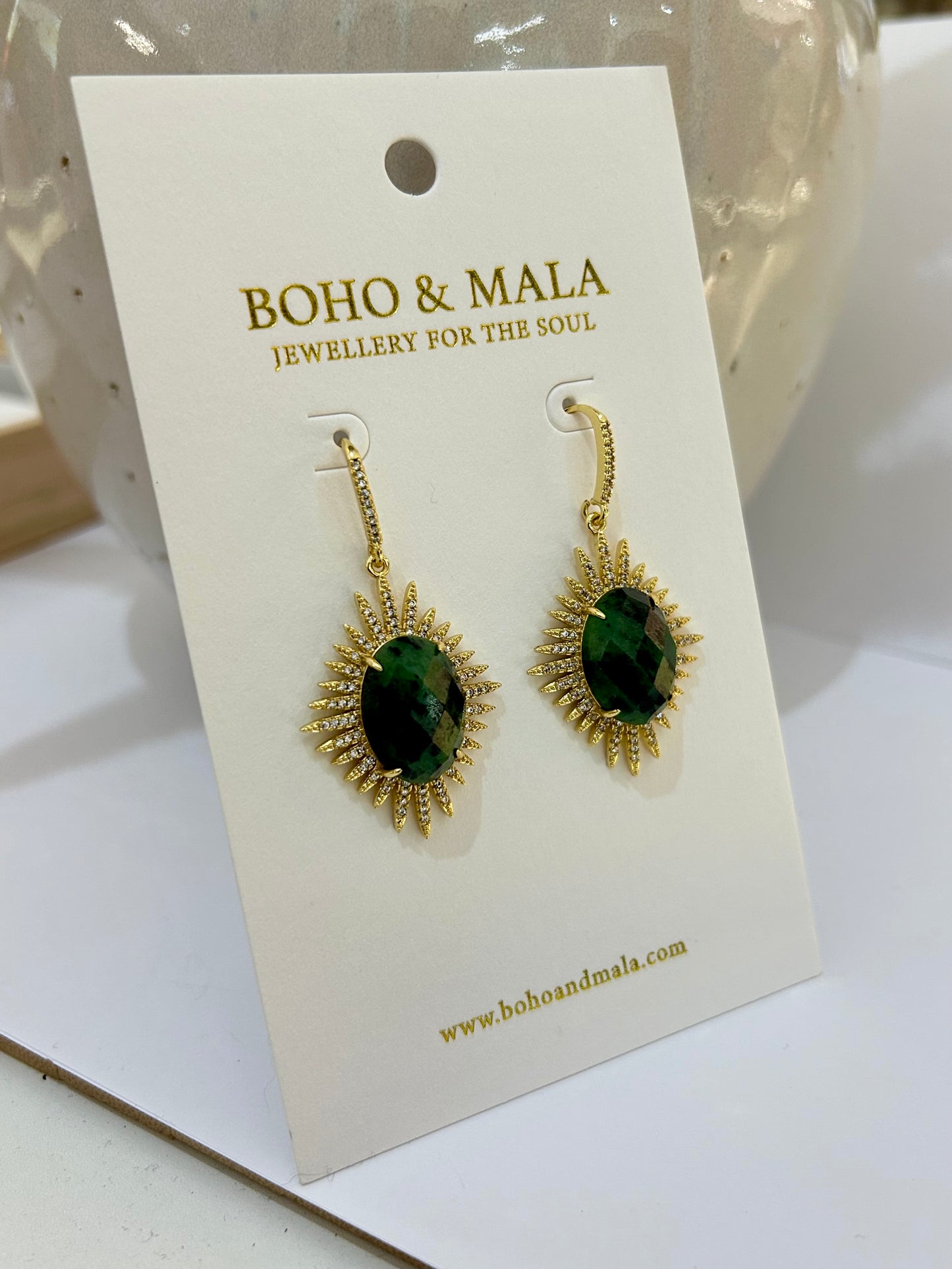 
                  
                    Astra African Turqoise – Genuine Gemstone Statement Drop Earrings
                  
                
