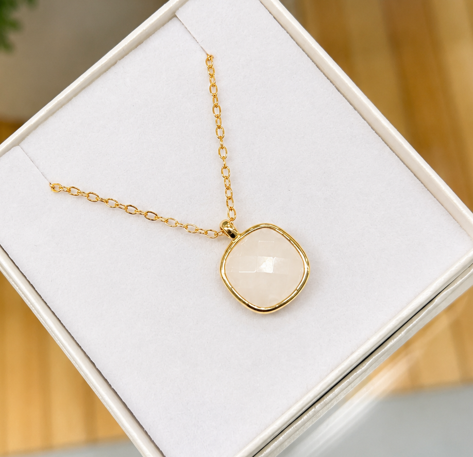 
                  
                    Milky Quartz Squared Necklace
                  
                