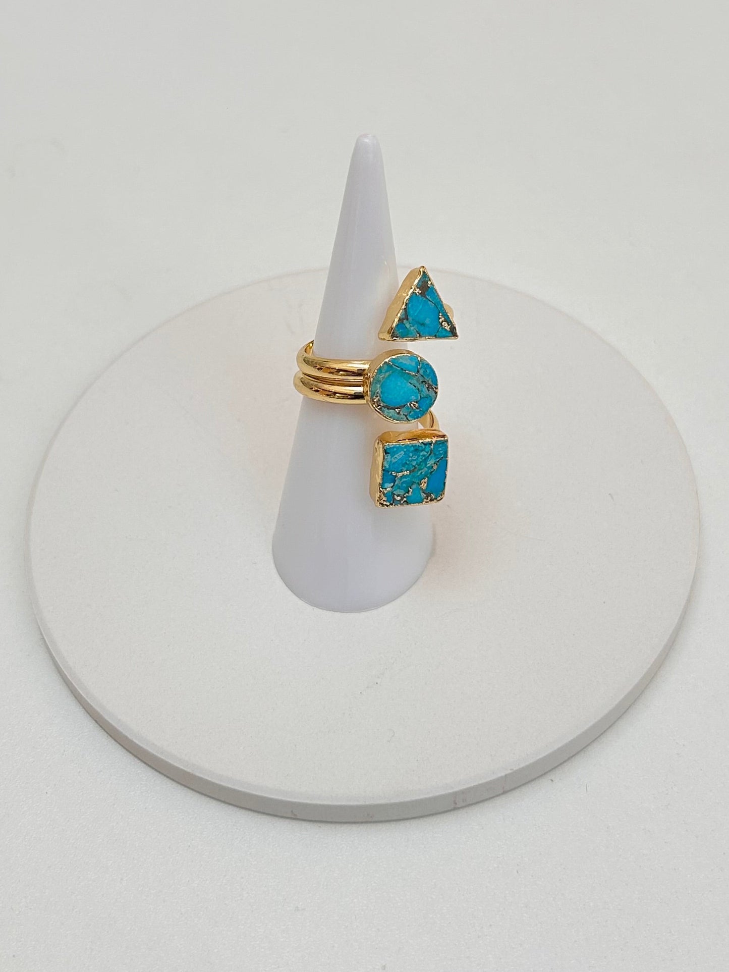 
                  
                    3 Shaped Turquoise Adjustable Ring – Boho & Mala jewellery
                  
                
