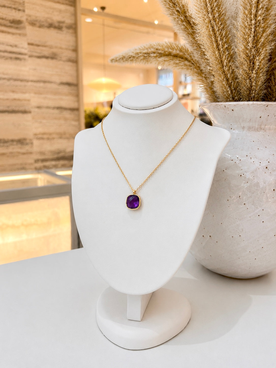 
                  
                    Amethyst Squared Necklace
                  
                