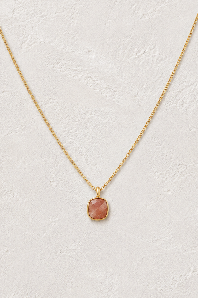 
                  
                    Sunstone Squared Necklace
                  
                
