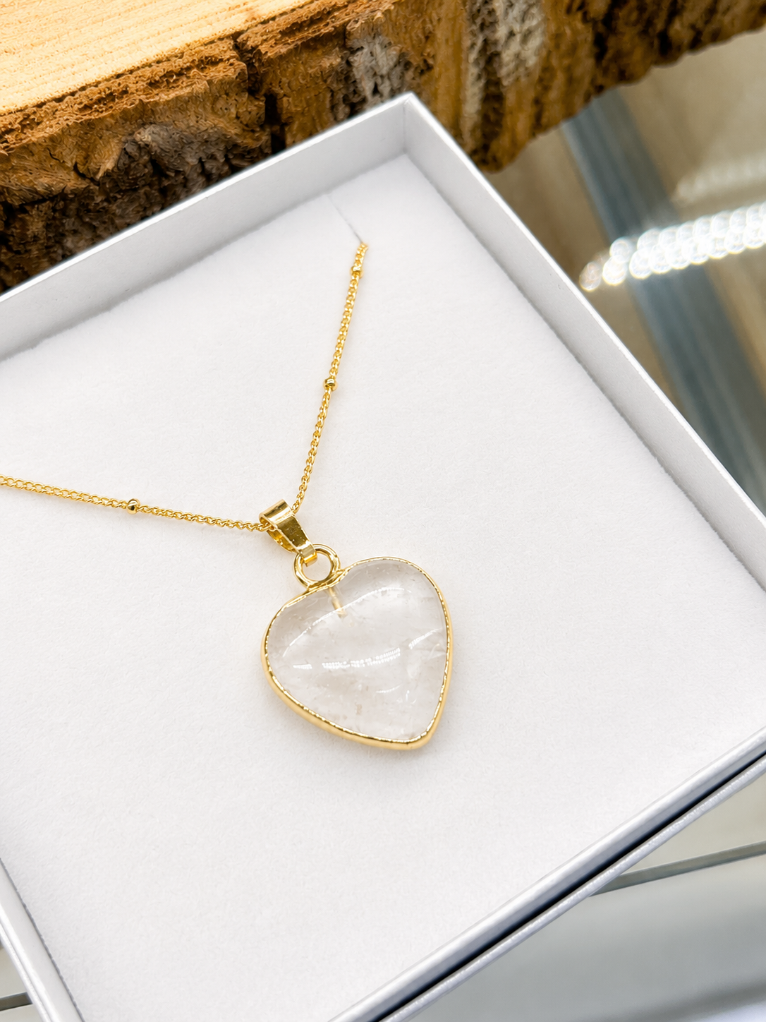 
                  
                    Clear Quartz Heart Necklace
                  
                