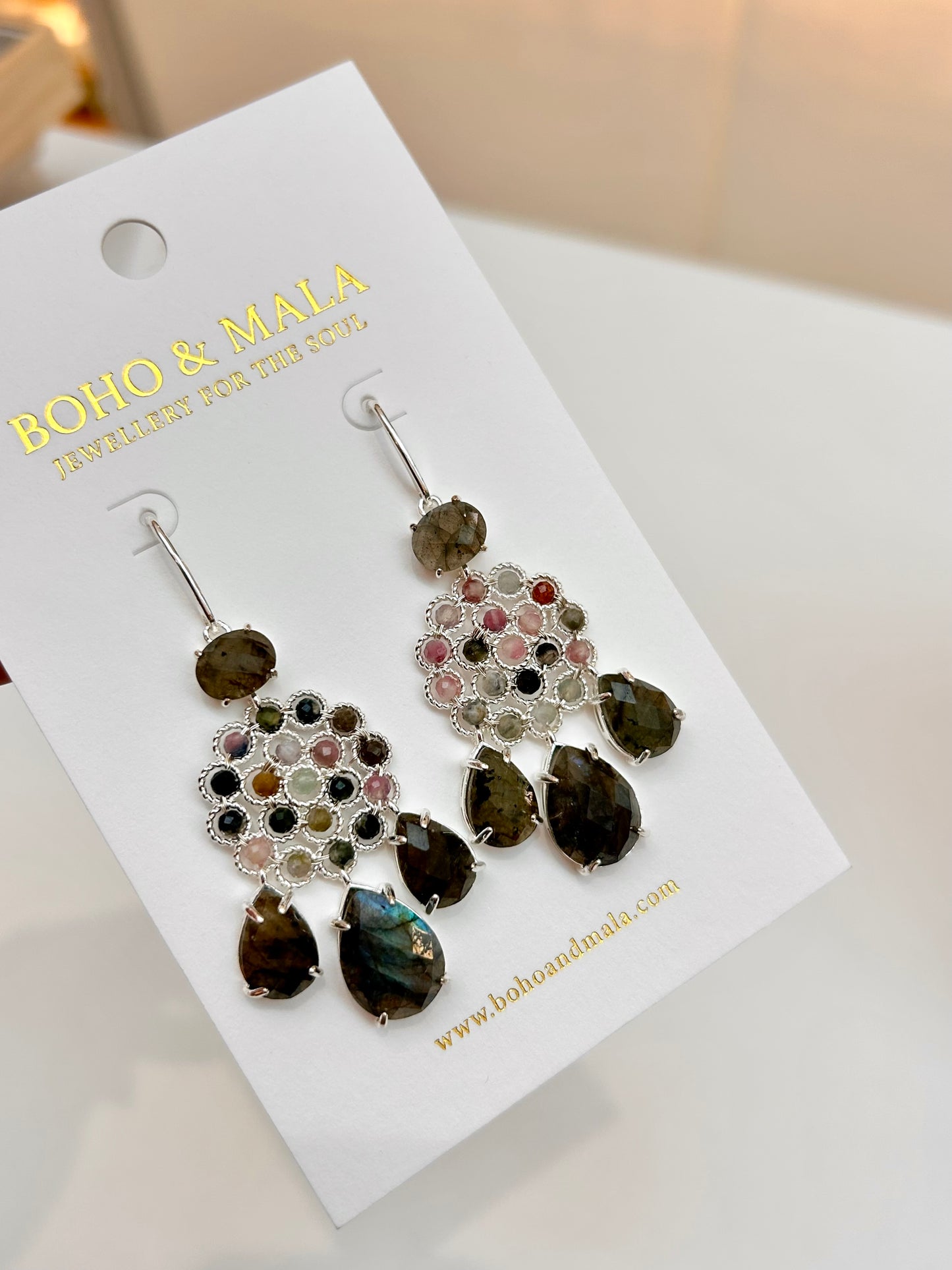 
                  
                    Soleya Silver Labradorite – Genuine Gemstone Statement Drop Earrings
                  
                