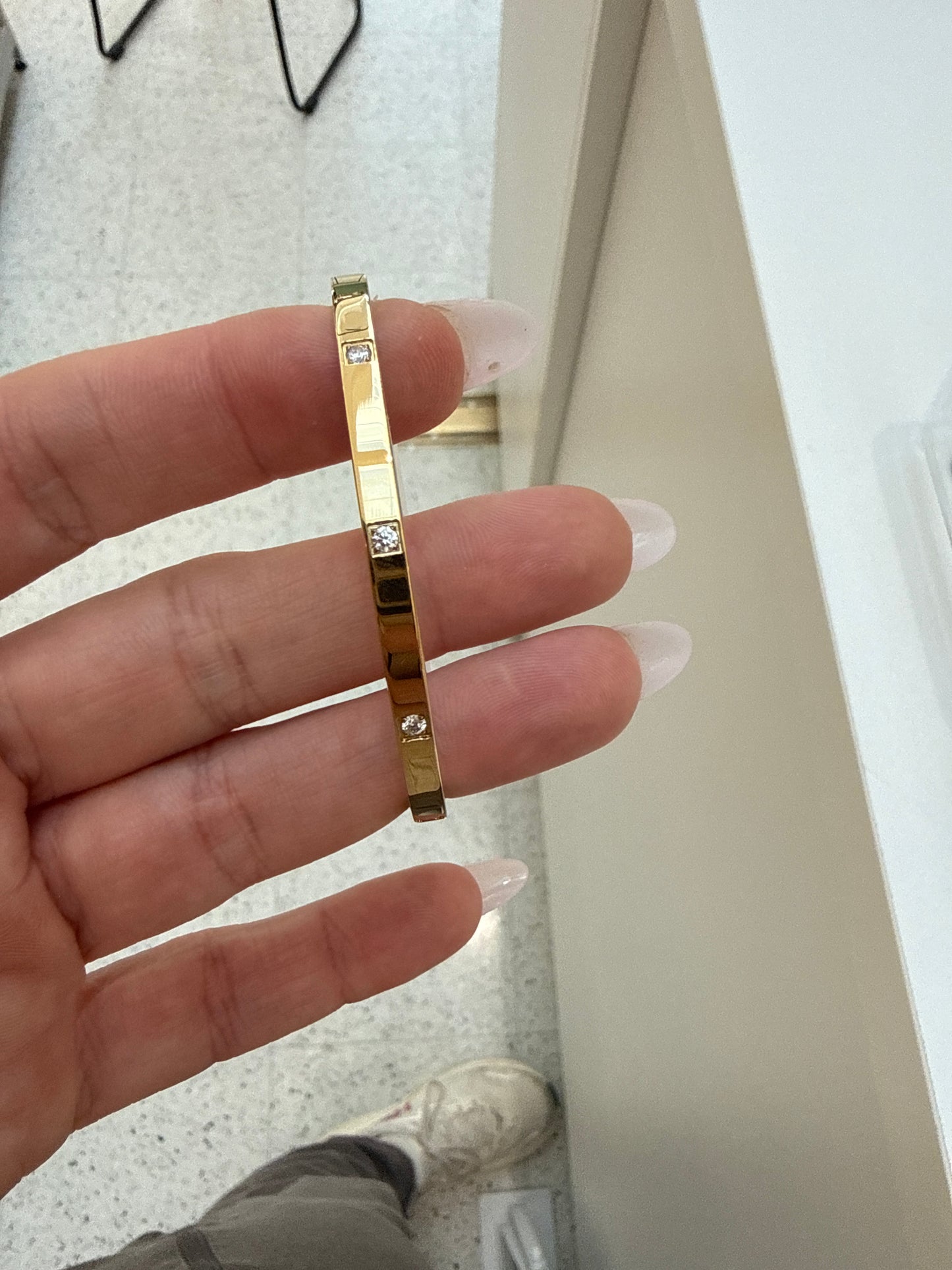 
                  
                    Gold Square Crystal Bangle | Waterproof – Boho & Mala jewellery
                  
                