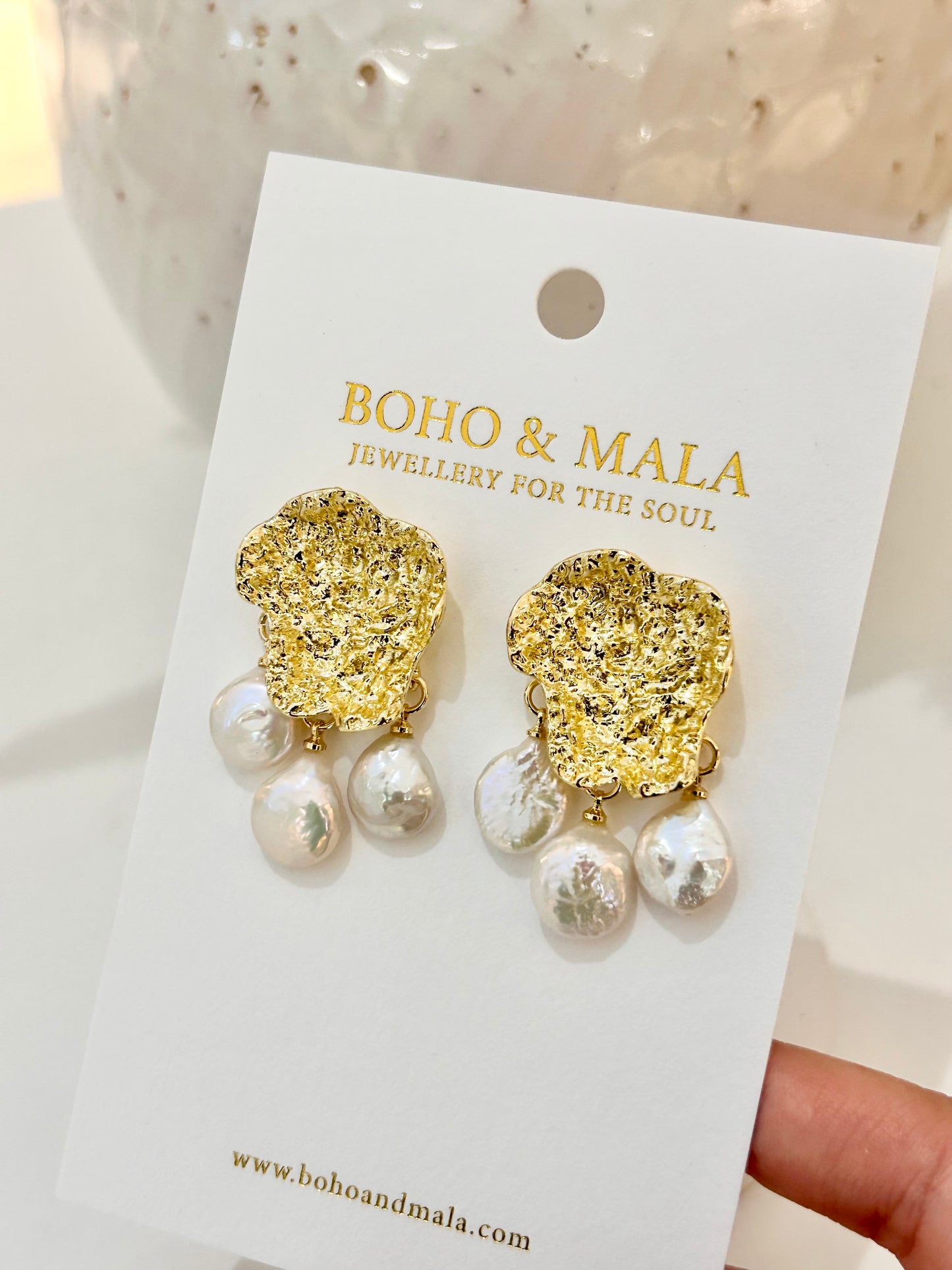 
                  
                    Pearl Bloom Earrings – Genuine Freshwater Pearl Statement Earrings
                  
                
