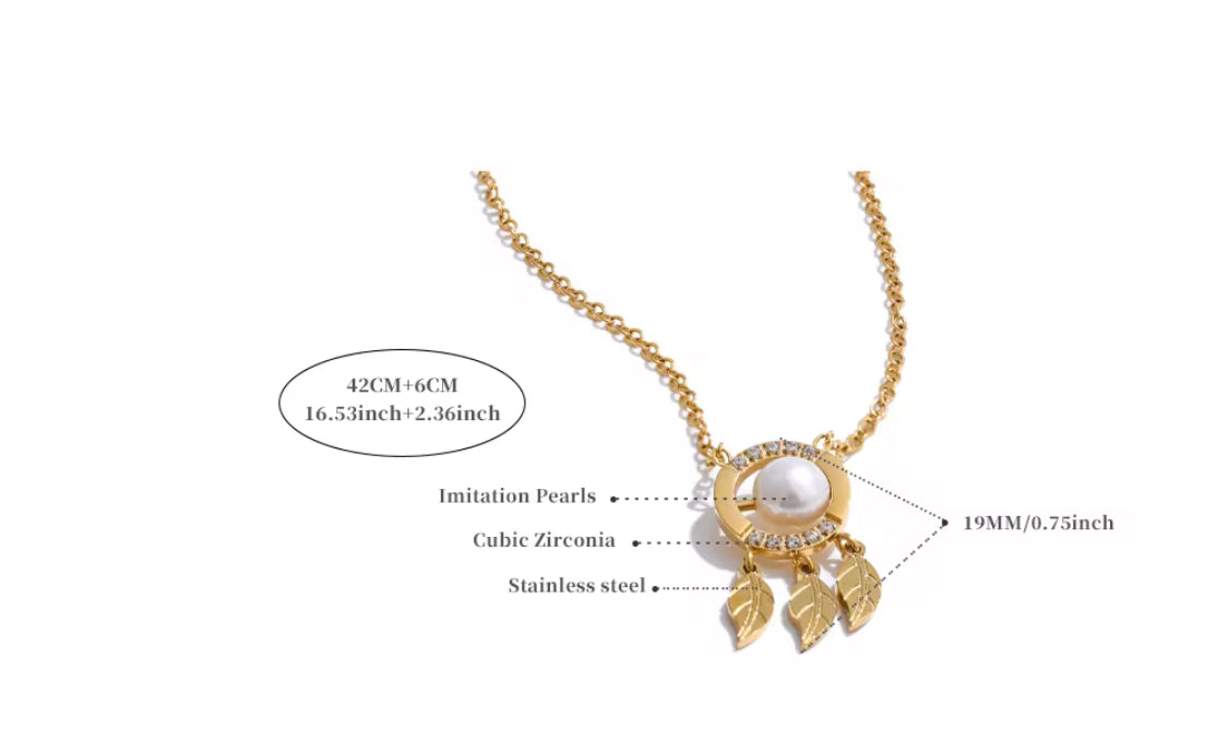 
                  
                    Amara Dreamcatcher Pearl Necklace – Waterproof & Tarnish-Free
                  
                