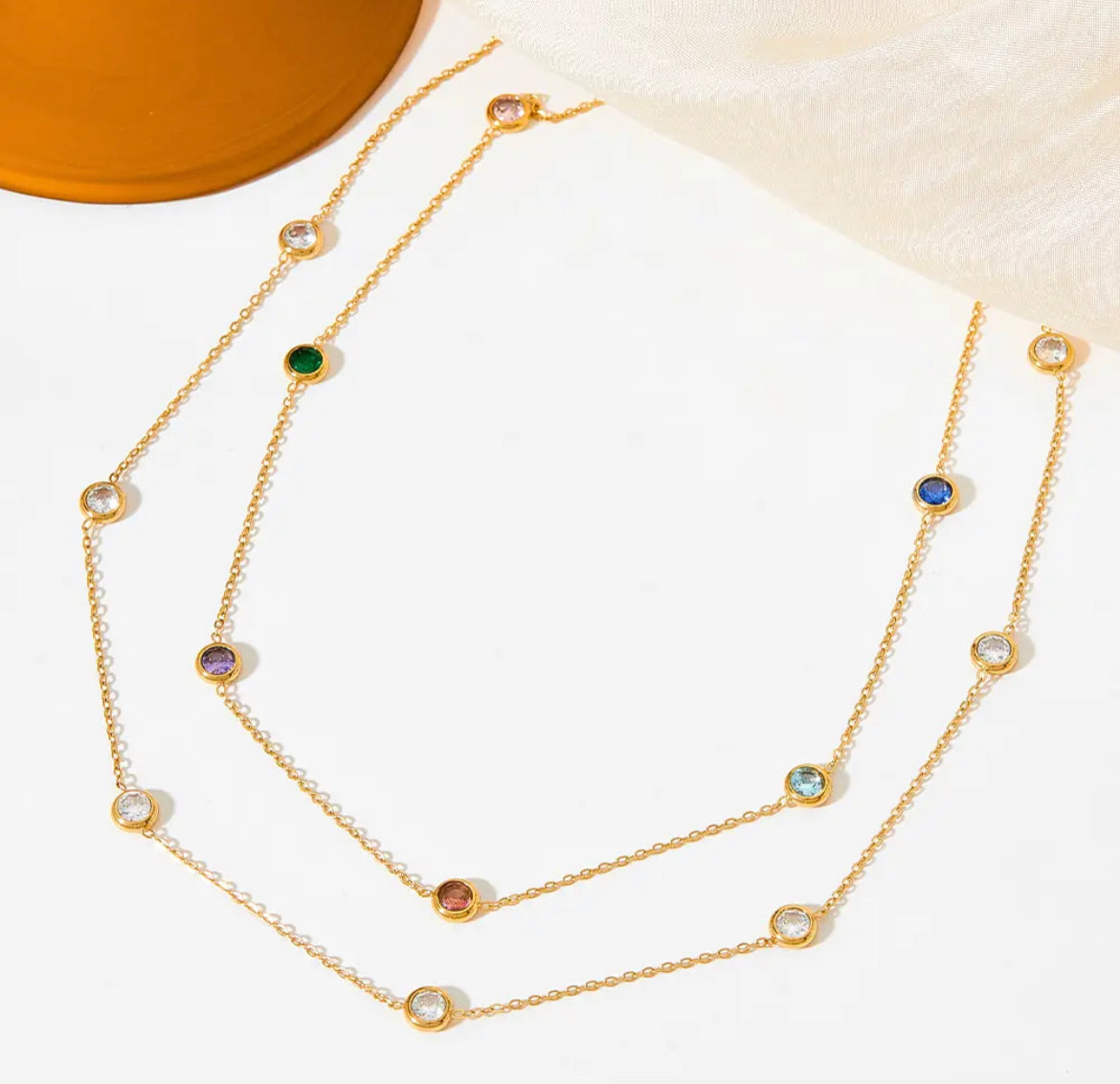 
                  
                    Clear Crystal Pendant Necklace | Waterproof & Tarnish-Free
                  
                