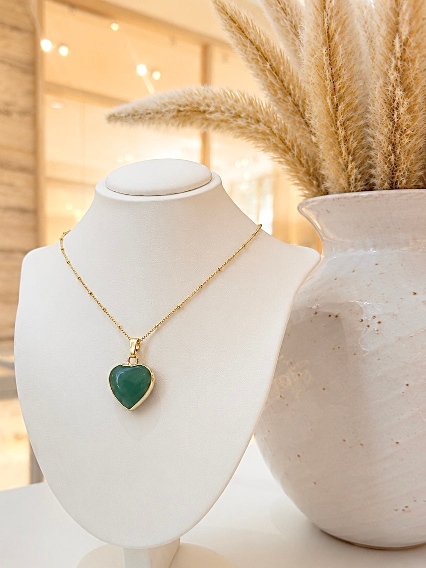 
                  
                    Green Jade Heart Necklace
                  
                
