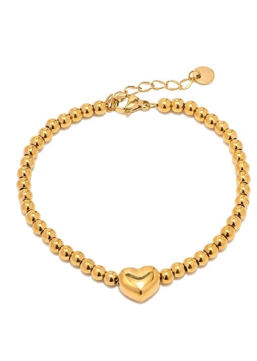 
                  
                    Gold Bead Heart Bracelet – Boho & Mala jewellery
                  
                