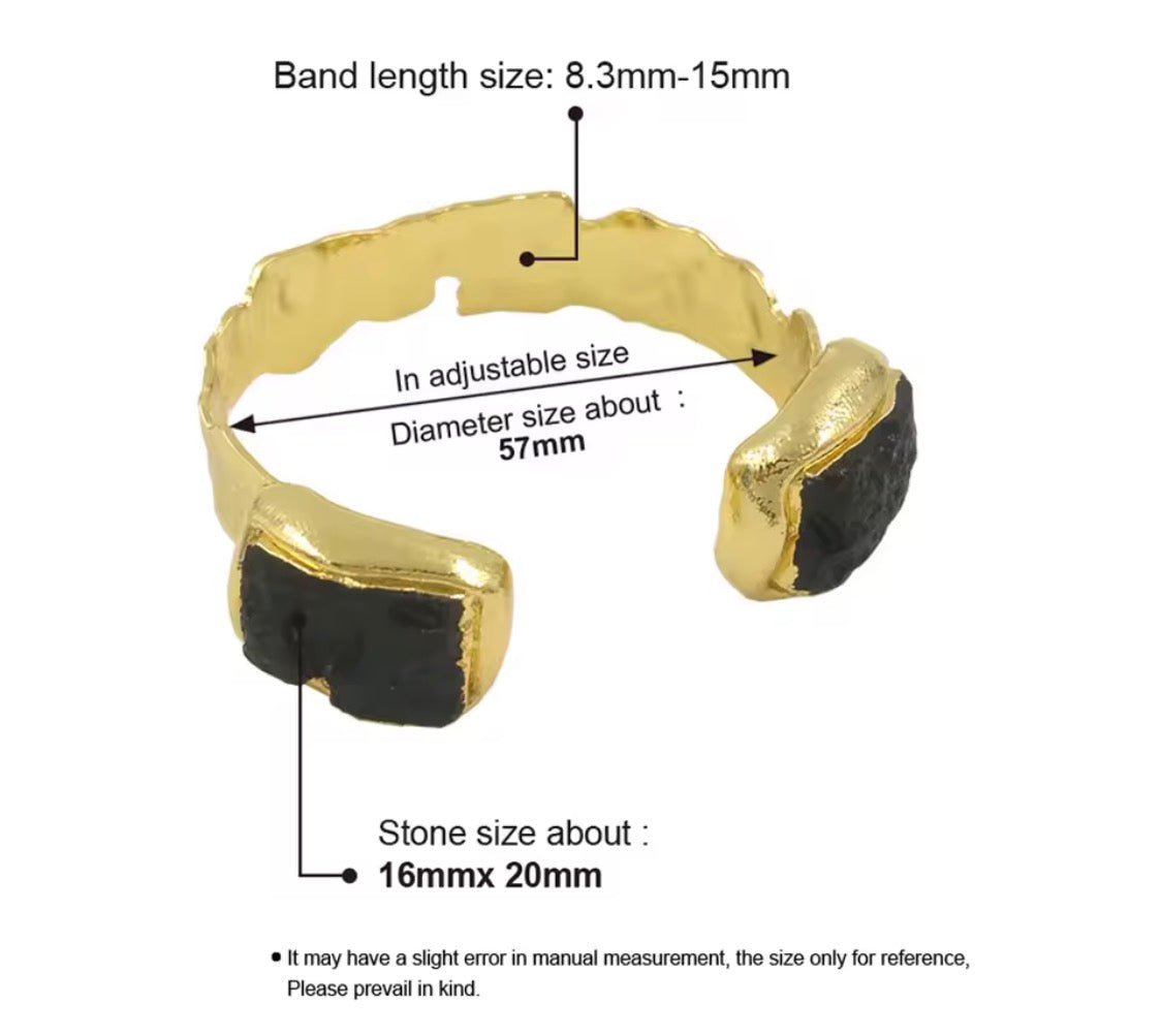 
                  
                    Coralia Black Lava Stone Cuff
                  
                