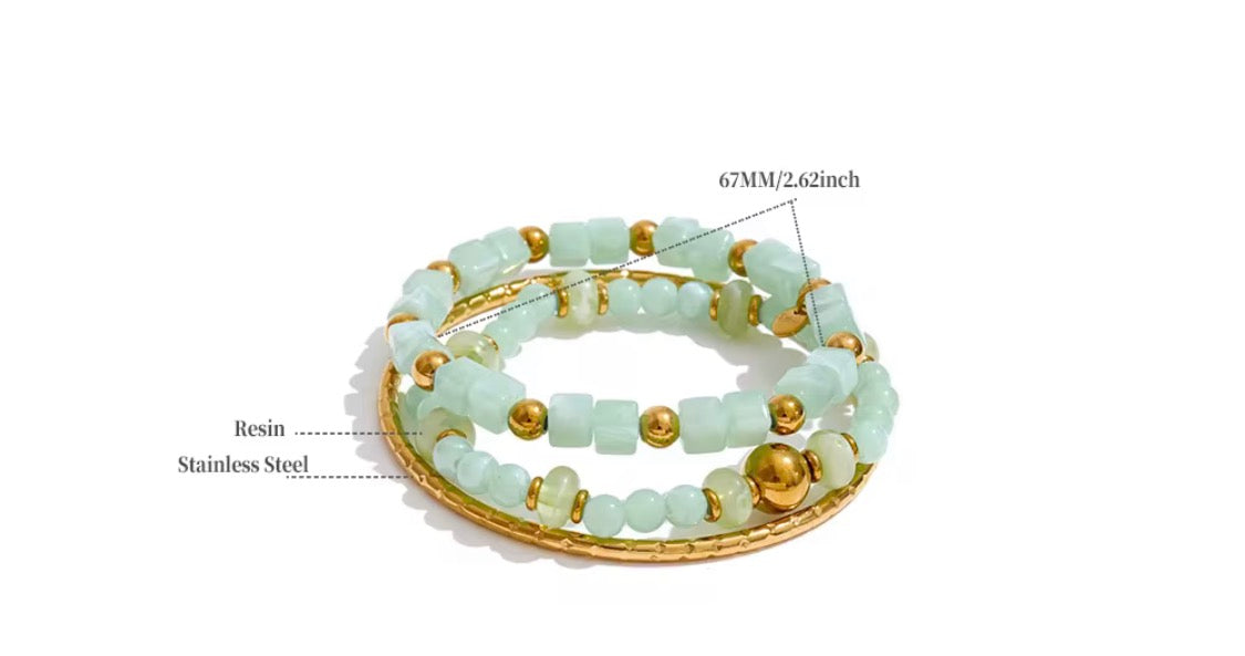 
                  
                    Aqua Serenity Beaded Bracelet Stack – Boho & Mala jewellery
                  
                