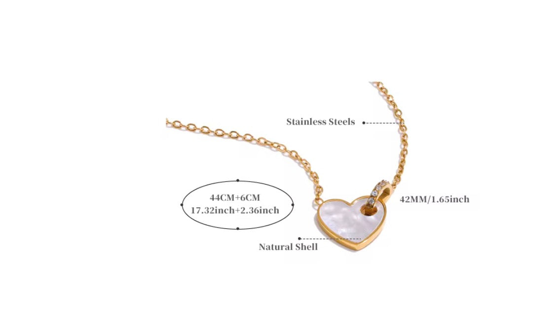
                  
                    Amélie Mother of Pearl Shell Heart Necklace
                  
                