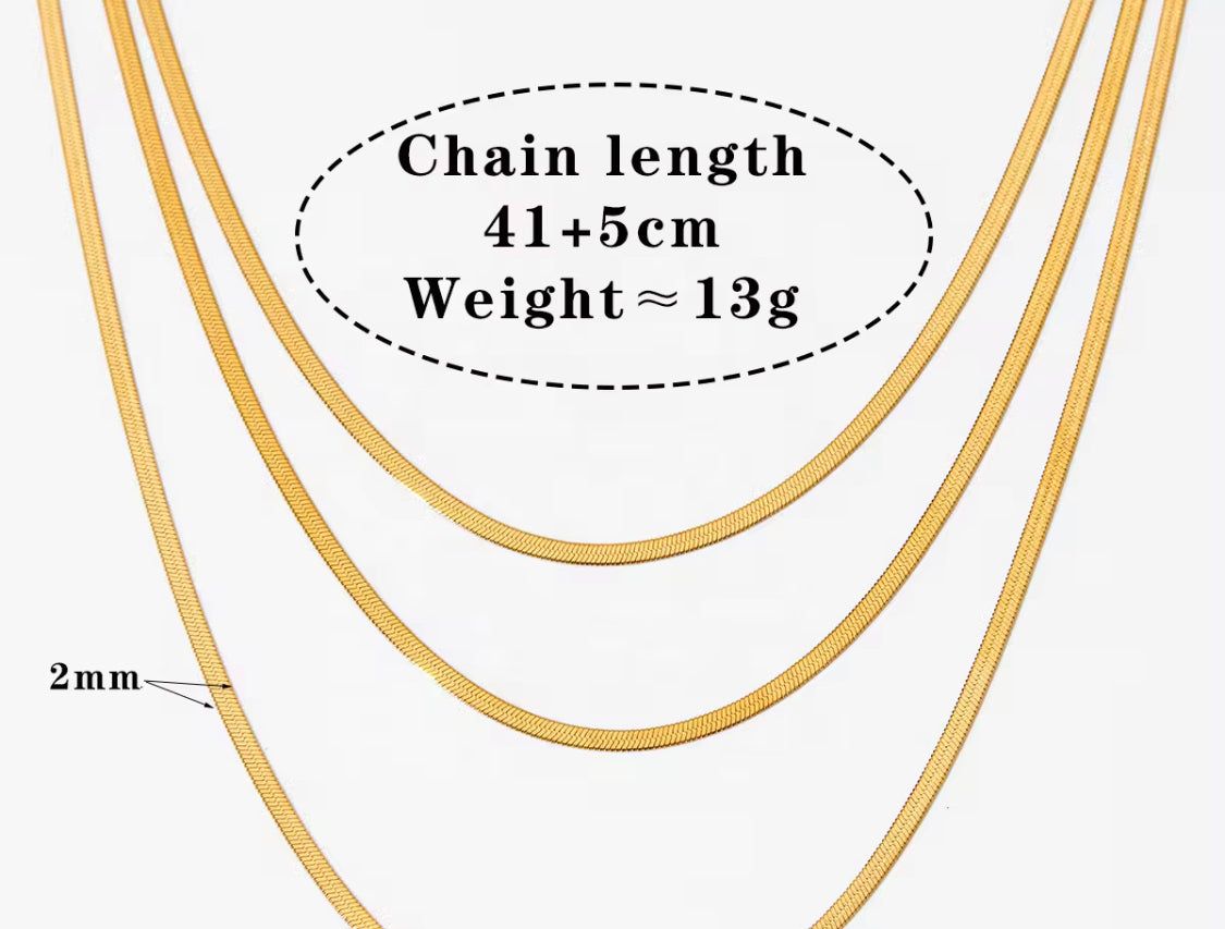 
                  
                    Sienna Herringbone Layered Necklace – Waterproof Gold-Plated Stainless Steel
                  
                