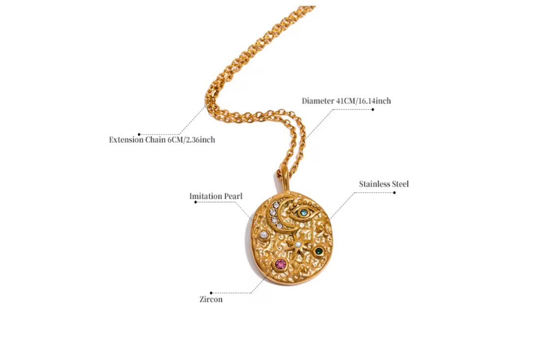 
                  
                    Celestial Eye Pendant Necklace
                  
                
