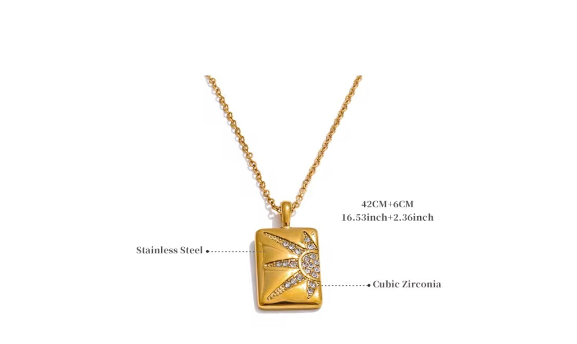 
                  
                    Sunburst Gold Pendant Necklace
                  
                
