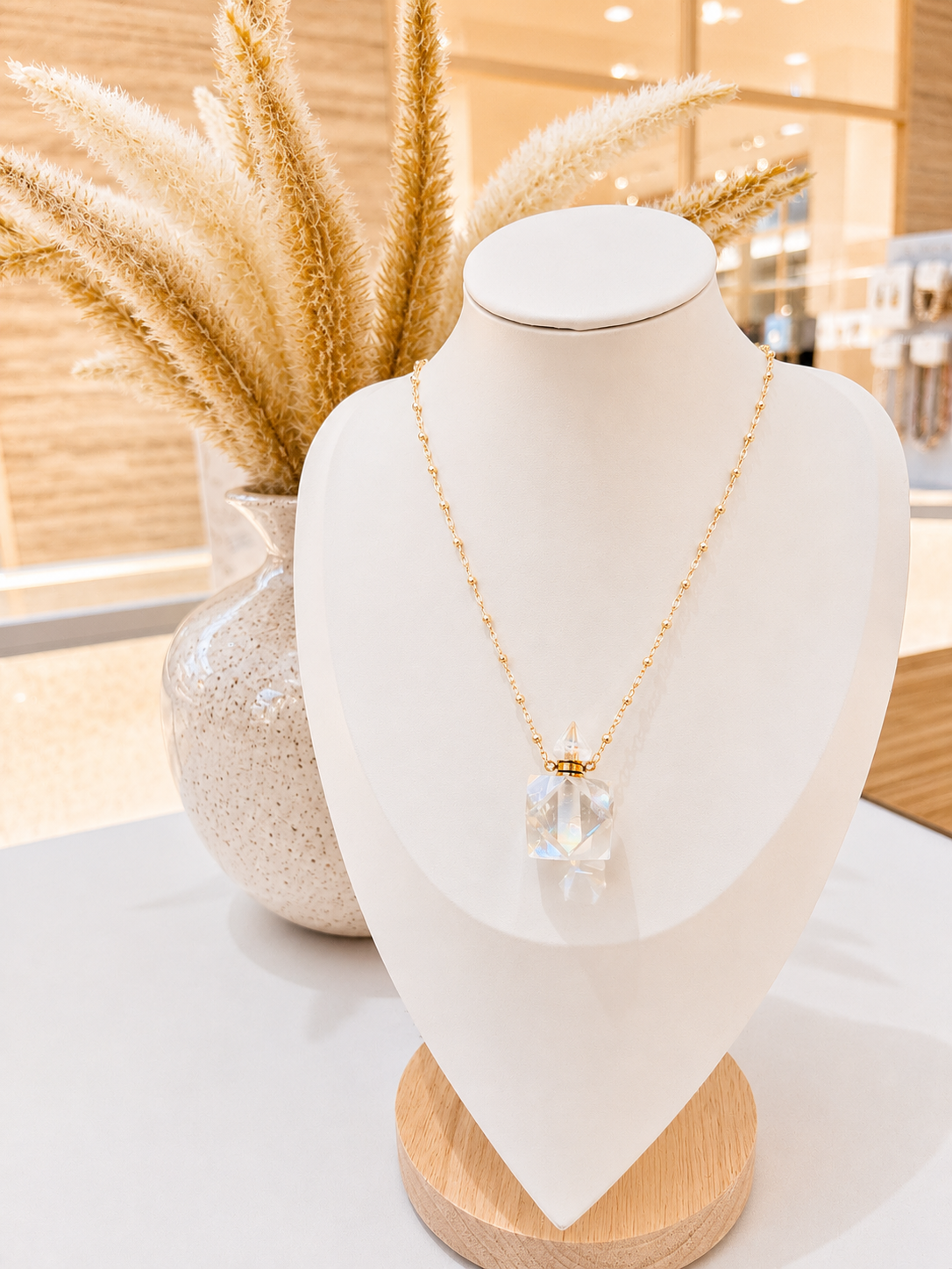 Glass bottle pendant necklace 