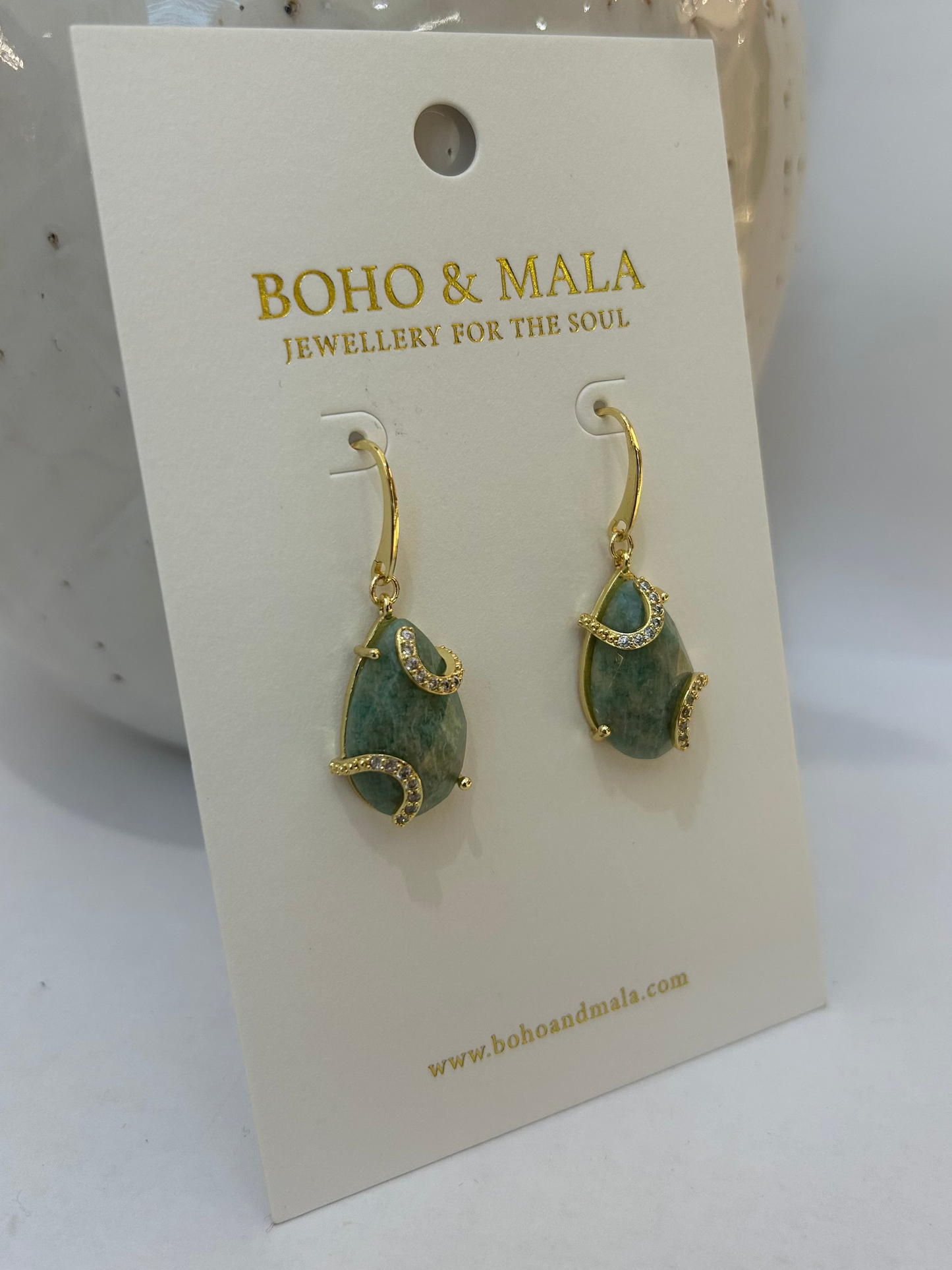 
                  
                    Amazonite Luna Earrings
                  
                