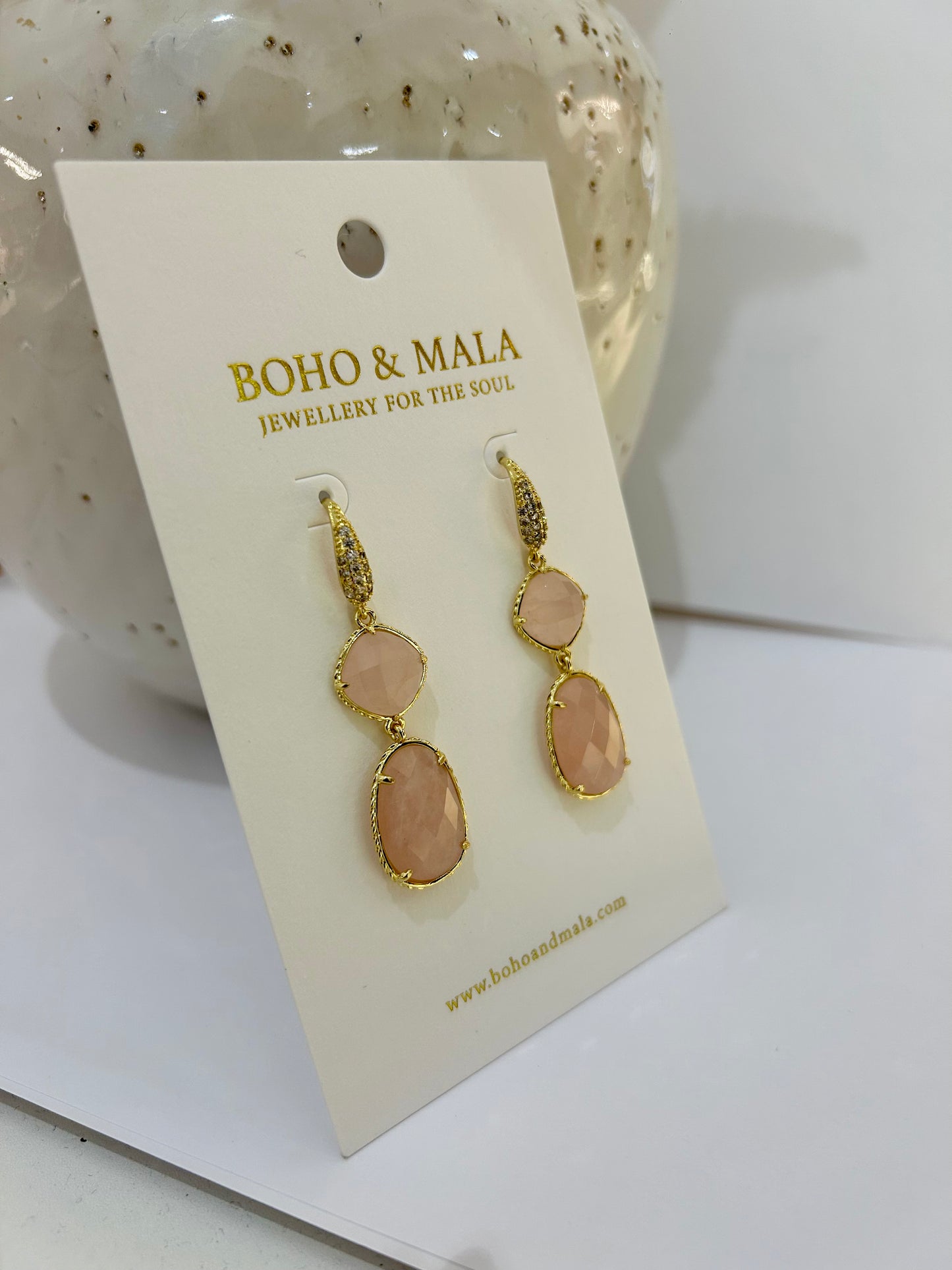 
                  
                    Rose Quartz Amara Earrings
                  
                