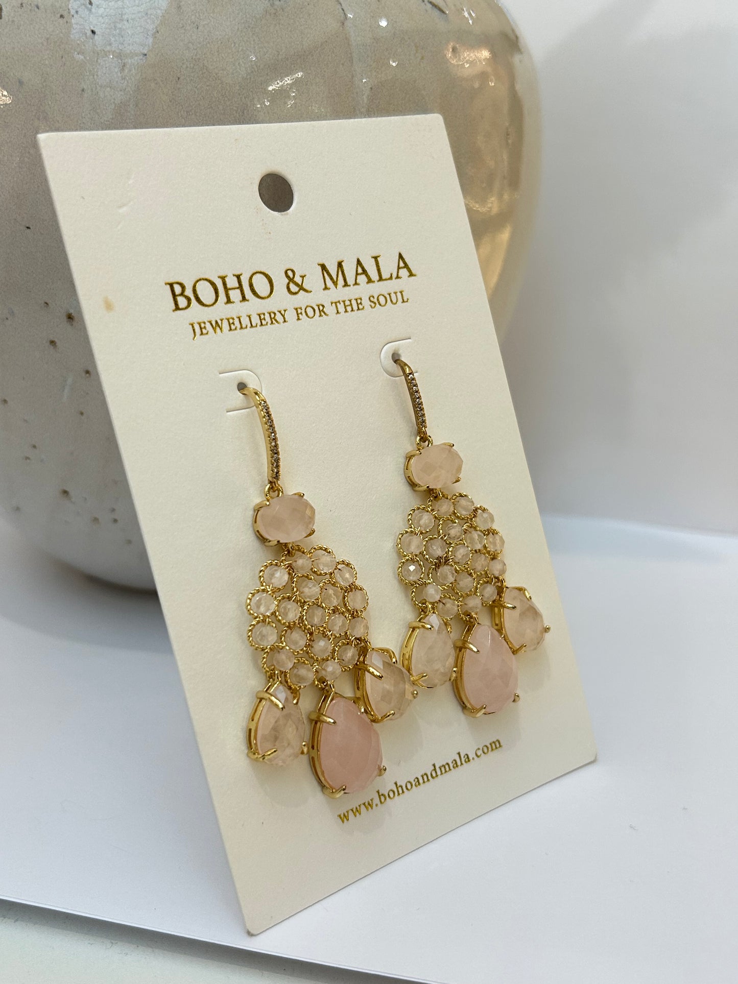 
                  
                    Rose Quartz Soleya Earrings
                  
                