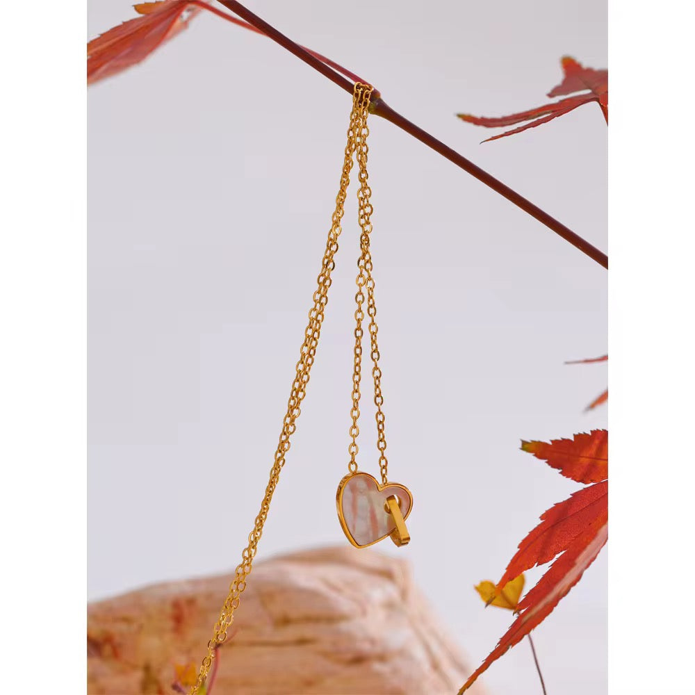 
                  
                    Amélie Mother of Pearl Shell Heart Necklace
                  
                