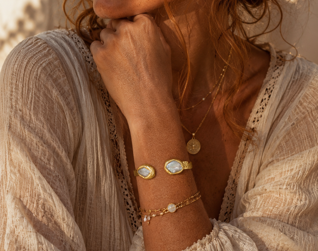 
                  
                    Thalassa Fresh Water Pearl Oval Cuff Bracelet
                  
                