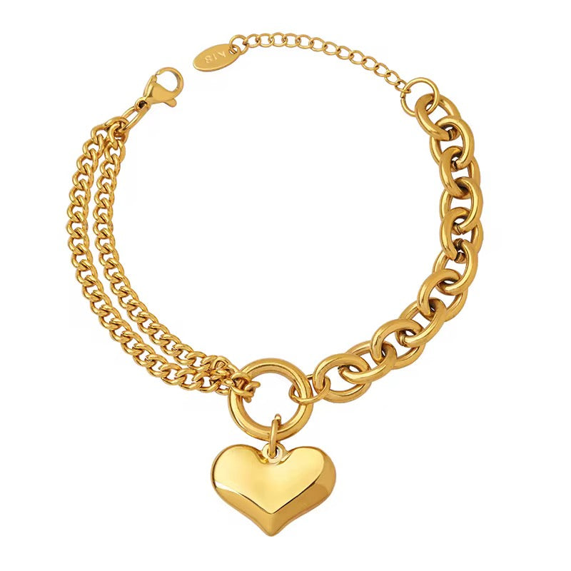 
                  
                    Amour Gold Heart Chain Bracelet – waterproof gold bracelet by Boho & Mala
                  
                