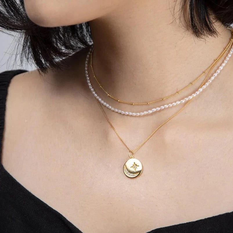 
                  
                    Boho & Mala Freshwater Pearl 18k Gold Plated Necklace
                  
                