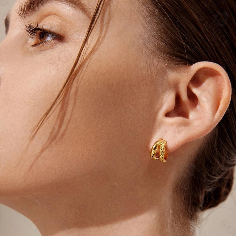 
                  
                    Gold Plated Sterling Silver Dainty Minimalist Hypoallergenic Hoop Earrings- Boho Jewellery For Wild Souls
                  
                