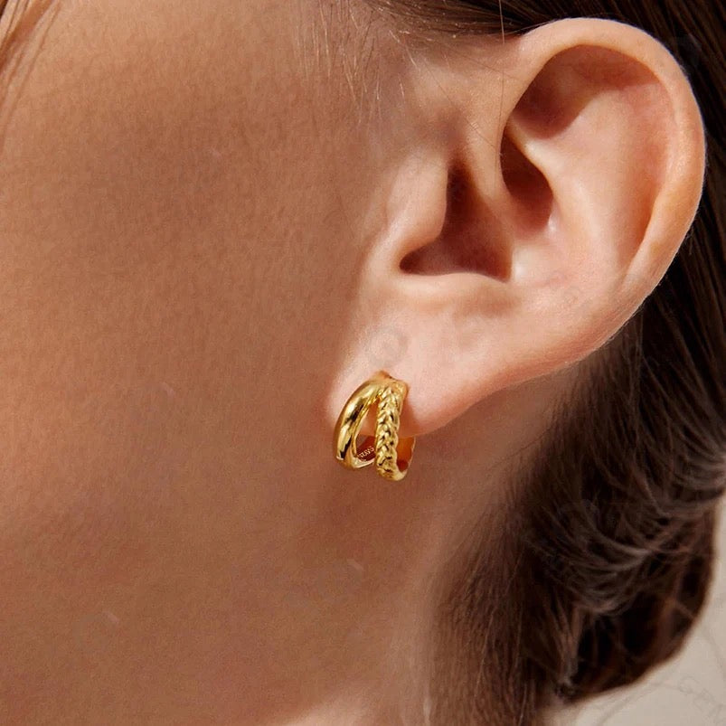 
                  
                    Gold Plated Sterling Silver Dainty Minimalist Hypoallergenic Hoop Earrings- Boho Jewellery For Wild Souls
                  
                