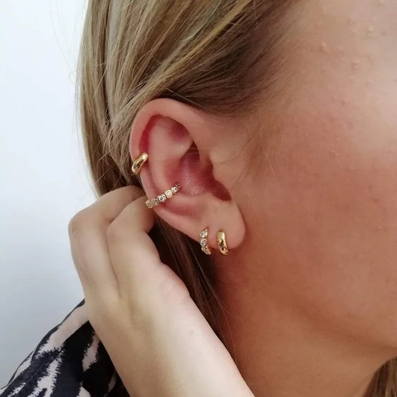 
                  
                    Gold Plated Sterling Silver Dainty Minimalist Hypoallergenic Hoop Earrings- Boho Jewellery For Wild Souls
                  
                