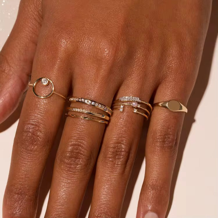 
                  
                    Inner Light- Dainty Minimalist Open Boho Ring – Adjustable 18k Gold Plated Under Sterling Silver
                  
                