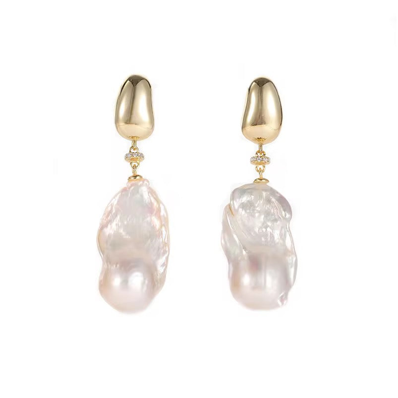 Australian Owned Boho And Mala Dainty Huggies Stud Freshwater Pearl Gold Plated Sterling Silver Statement Earring Everyday Wear Earrings Boho Jewellery