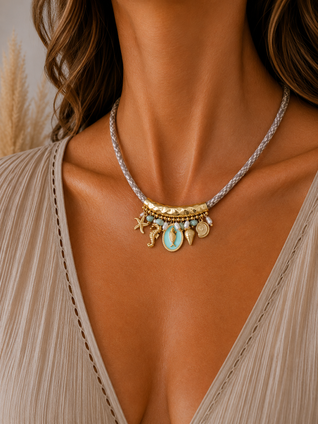 
                  
                    Gold Plated Stainless Steel Waterproof & Tarnish-Free Necklaces- Boho Jewellery For Everyday Wear
                  
                