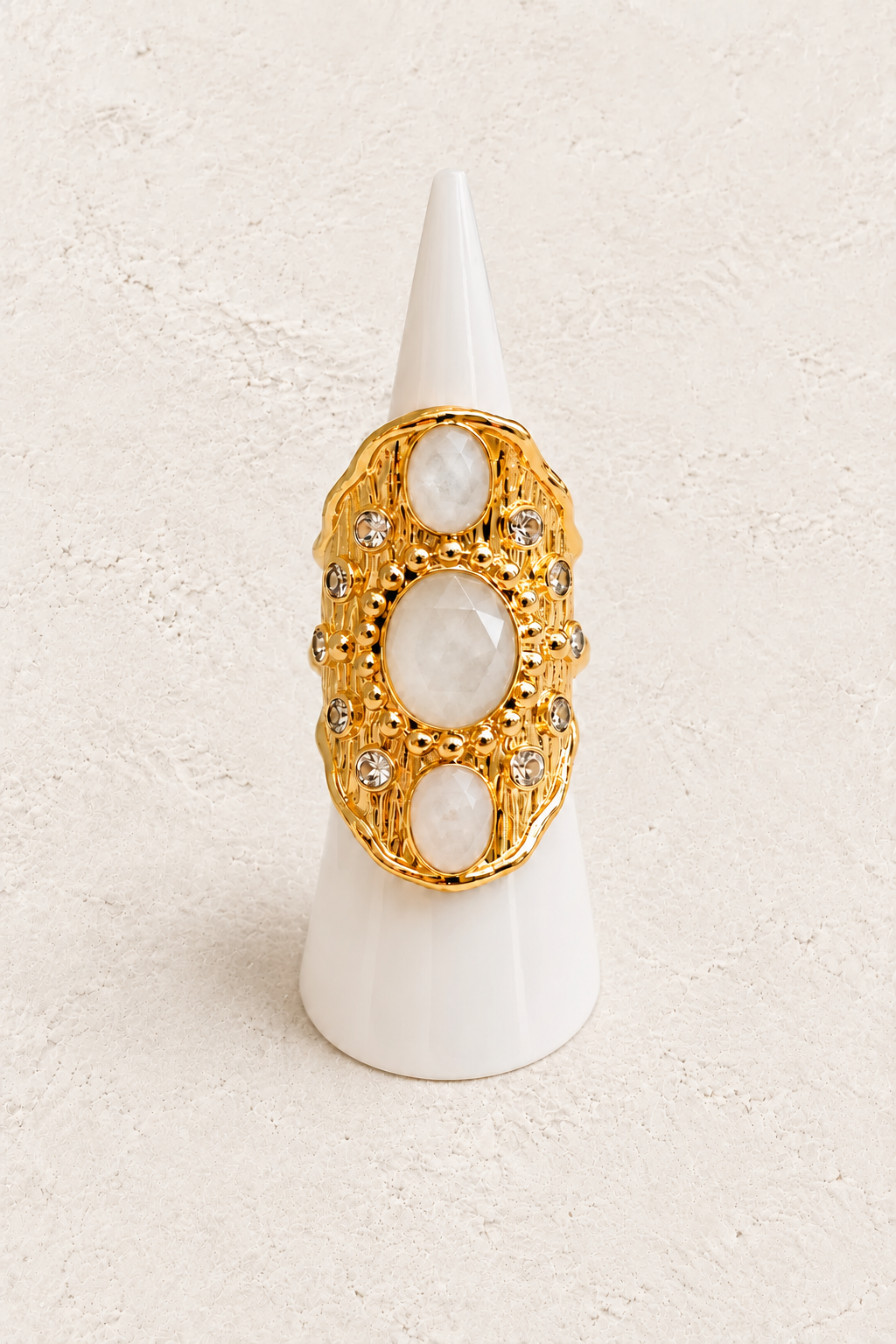 Solara Milky Quartz Ring – Boho & Mala jewellery