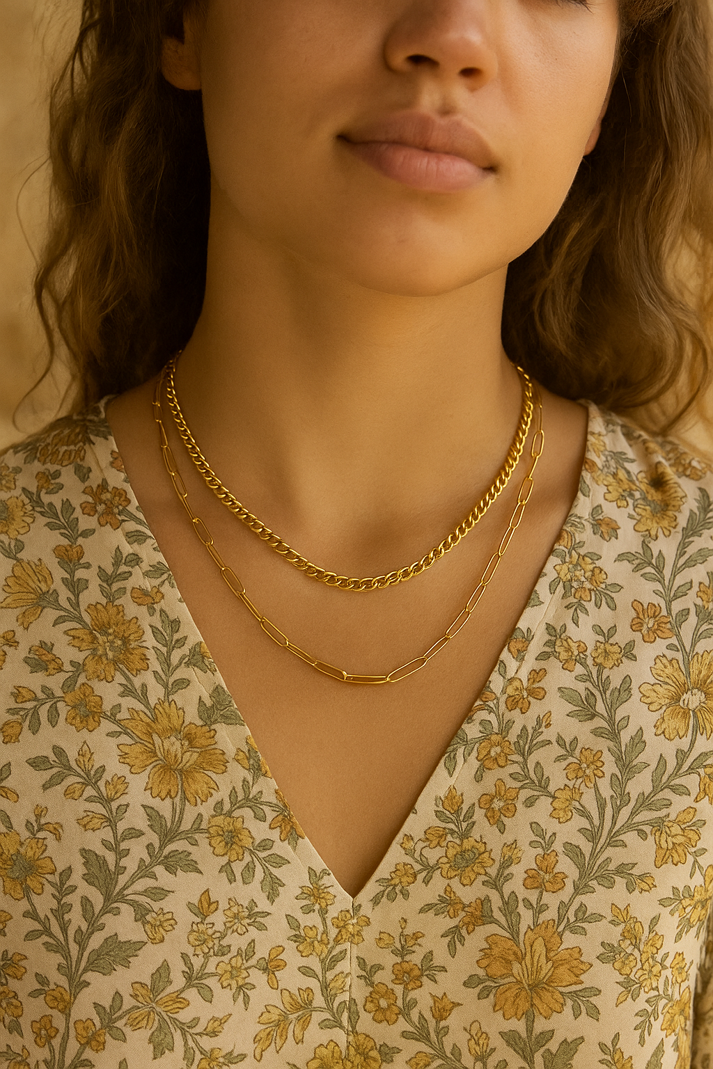 
                  
                    Capri Double Chain Necklace – Waterproof Gold-Plated Stainless Steel
                  
                