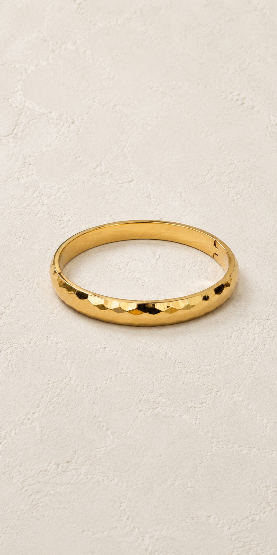 Valenza Hammered Gold Bangle – waterproof gold bangle by Boho & Mala