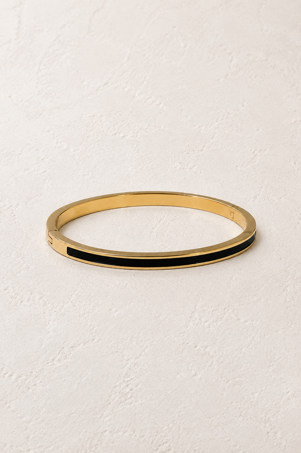 Noiré Black Crystal Gold Bangle – waterproof gold bangle by Boho & Mala