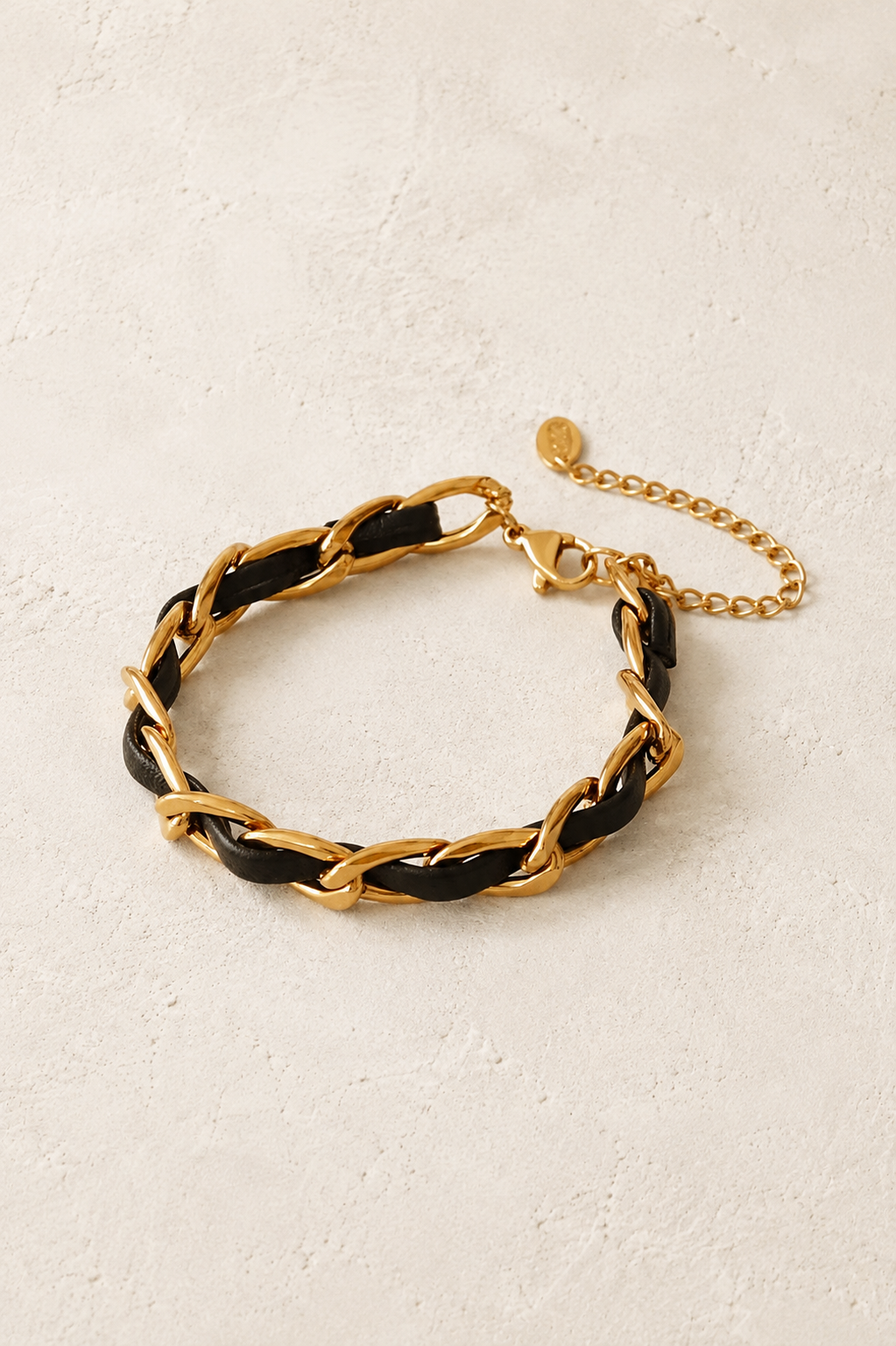 Noir Luxe Black Enamel Gold Chain Bracelet – waterproof gold bracelet by Boho & Mala