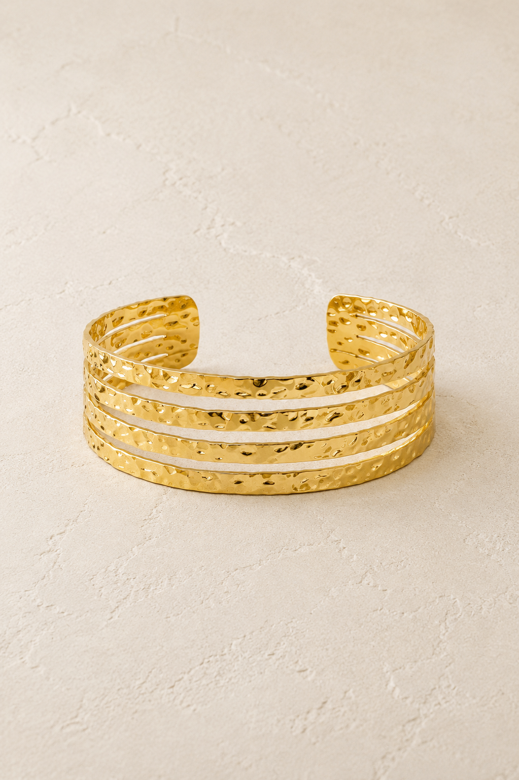 Aurora Textured Gold Bangle – waterproof gold bangle by Boho & Mala