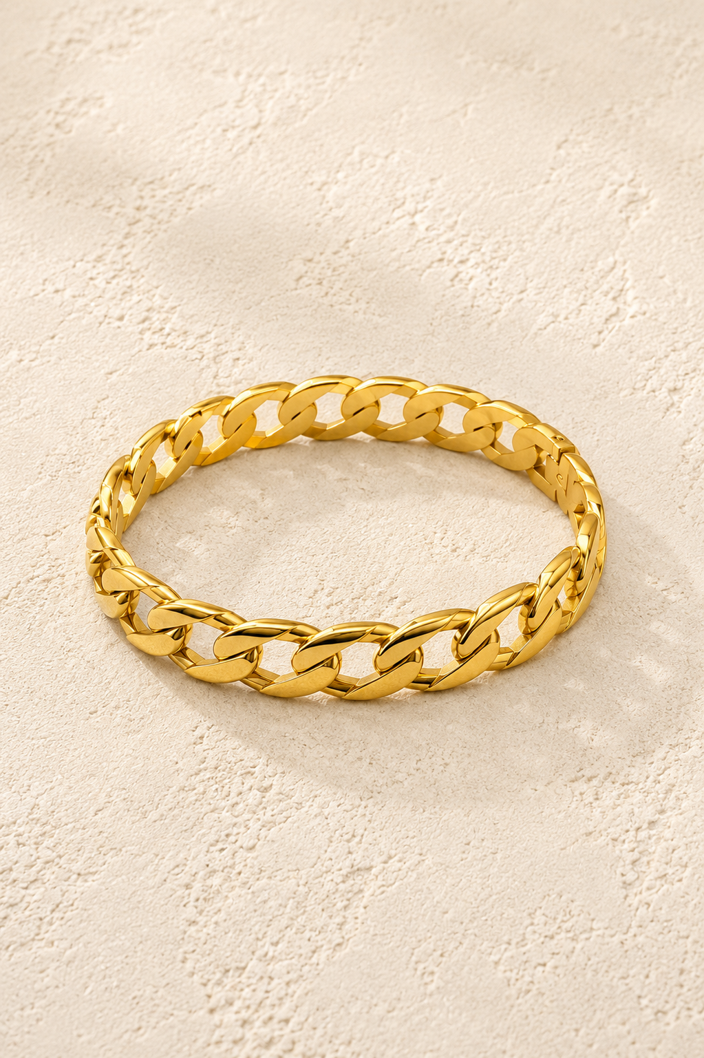 Luna Classic Oval Gold Bangle – waterproof gold bangle by Boho & Mala
