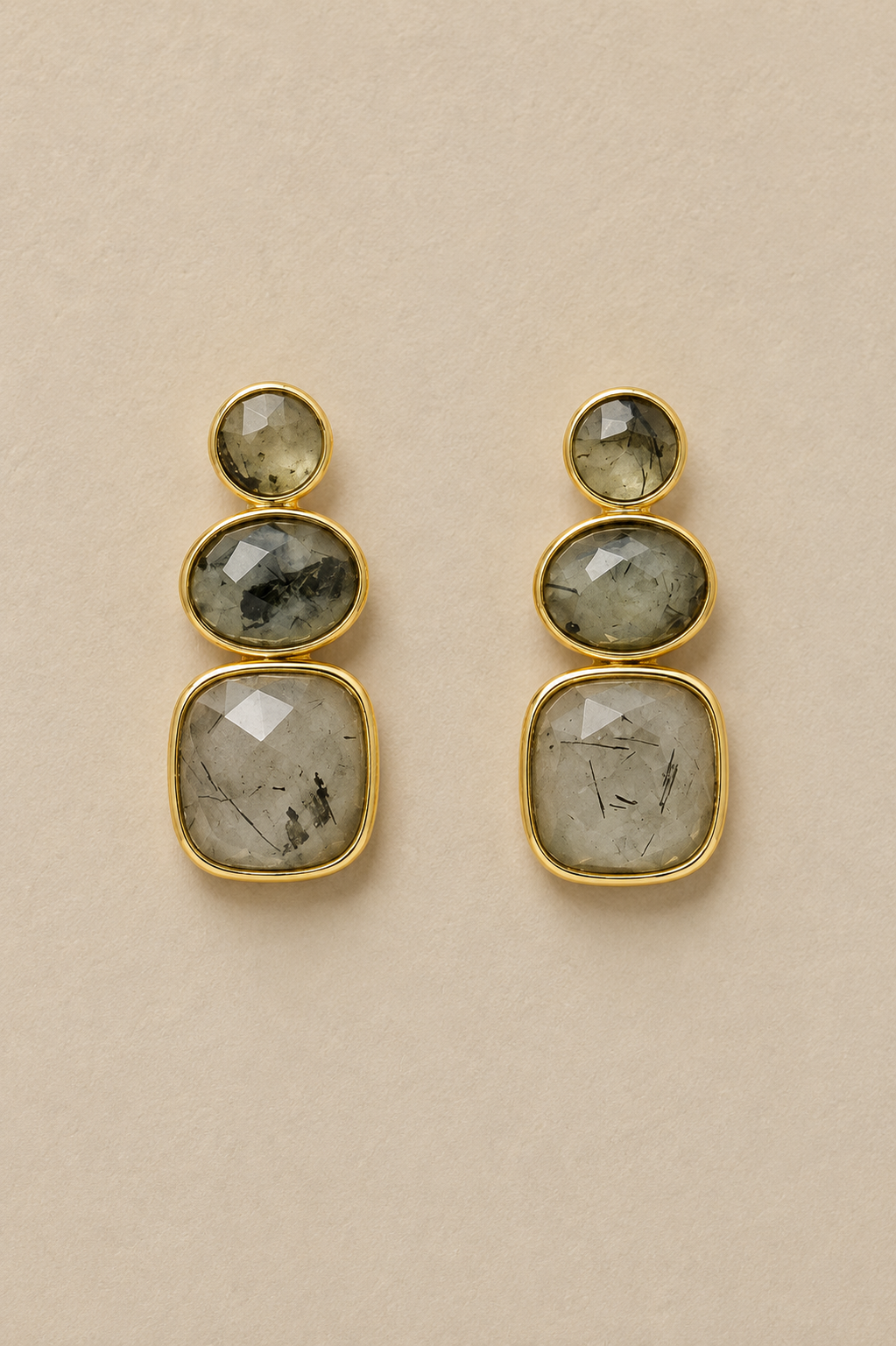 
                  
                    Solenne Prehnite Stud Drop Earrings – Genuine Gemstone
                  
                